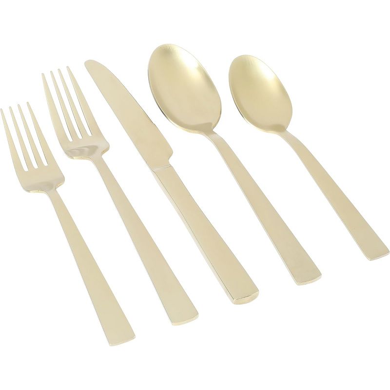 Gibson Elite Earlston 20 Piece Stainless Steel Flatware Set in Champagne Gold, 1 of 7