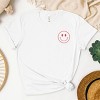 Simply Sage Market Smiley Face Outline Mini Puff Print Short Sleeve Tee - 3 of 4
