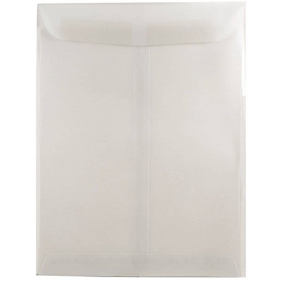 JAM Paper 9 x 12 Open End Catalog Translucent Vellum Envelopes Clear 2851376A