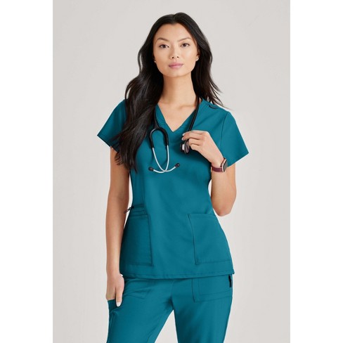 Barco Unify Women's Purpose 4-pocket V-neck Scrub Top Small Bahama : Target