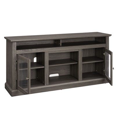 NicBex TV Stand with Glass Door for TVs up to 65 Inches,Modern Entertainment Center with Cabinets and Open Shelves