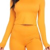 Slickblue Women's 2-Piece Mock Neck Top & Biker Shorts Set Stretchy Polyester Spandex Active Lounge Color & Size Options - 2 of 4