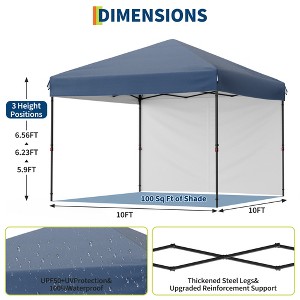 Folding Tent 210D Oxford Cloth, Silver-Coated Fabric, Portable Pop Up Canopy, Mesh Windows, Ventilated with Zipper and Velcro Design - 1 of 4