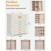 Large Leather Jewelry Box with Mirror Lock, 6 - Tier Organizer for Women Girls - 2 of 4
