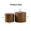 Set Of 2 Modern Nesting Coffee Tables,Accent Side Table With MDF Tabletop,Round Wooden Coffee Table For Living Room Bedroom-Coolbibila - 4 of 4