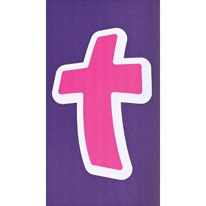 Dicksons MAG-1046 Abstract Cross Pink, Purple, and White 5 x 2.75 Vinyl Decorative Refrigerator Magnet - 1 of 2