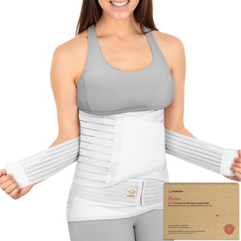 Revive 3 In 1 Postpartum Belly Band Wrap Post Partum Recovery Postpartum Waist Binder Shapewear matte White Medium large Target