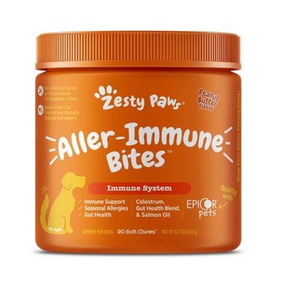 Zesty Paws Allergy & Immune Supplement Bites for Dogs - Peanut Butter - 90ct