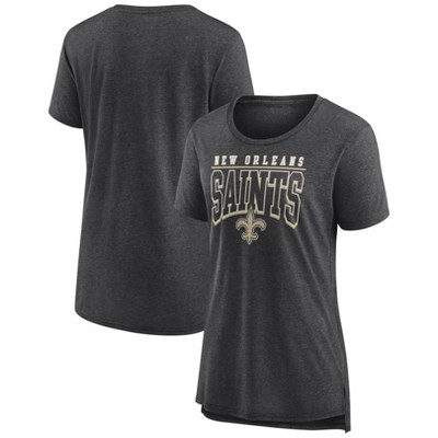 Nfl New Orleans Saints Women's Weak Side Blitz Marled Left Chest Short  Sleeve T-shirt : Target