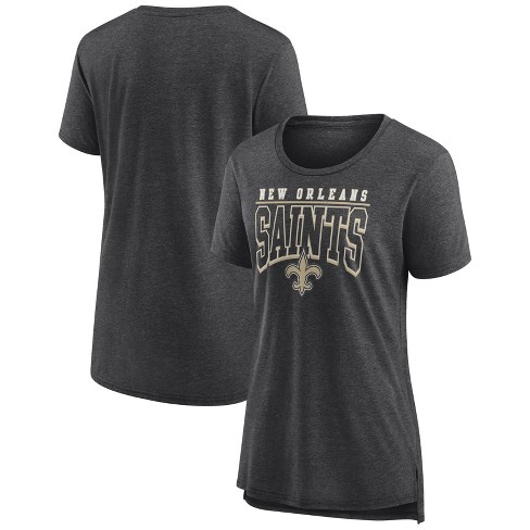 Nfl New Orleans Saints Women's Champ Caliber Heather Short Sleeve