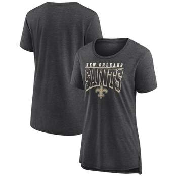 NFL New Orleans Saints Women's Champ Caliber Heather Short Sleeve Scoop Neck Triblend T-Shirt
