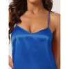 cheibear Women's Satin Spaghetti Cami Tops Ruffle Trim Shorts Sleepwear Sets - 4 of 4