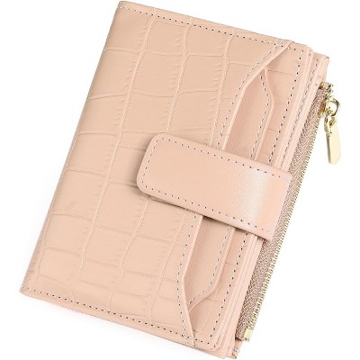 BEAFUP Small Wallet for Women,Leather RFID Blocking Bifold Credit Card Holder with Zipper Coin Pocket