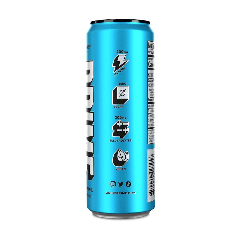Prime Blue Raspberry Energy Drink - 12 fl oz Can, 2 of 5