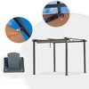 VisioGear Canopies and Gazebos, Outdoor Gazebos with Retractable Pergola, Gazebo Pavilion for Garden, Brown, 120"*120"*93.6" - 4 of 4