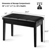 Infans Solid Wood PU Leather Piano Bench Padded Double Duet Keyboard Seat Storage Black - 2 of 4
