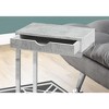 Monarch Specialties Accent Table C-Shaped End Side Snack Storage Drawer Living Room Bedroom Metal Laminate Grey Chrome Contemporary Modern - 3 of 4