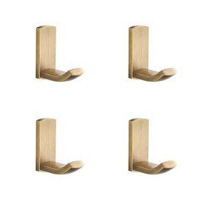 Phiestina Vintage Brass Robe Hooks Pack 4 - 1 of 4