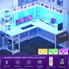 Aheaplus L Shaped Gaming Desk with Led Light & Hutch, Reversible Home Office Desk - 4 of 4