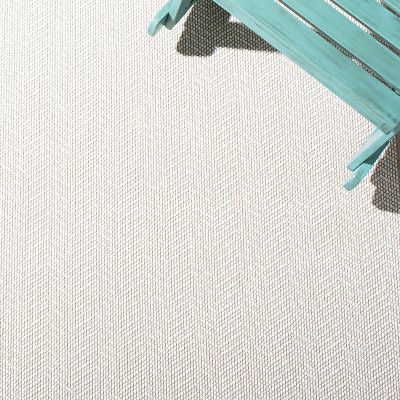 Ivory and Beige Synthetic Runner Rug, 9' x 2'2"