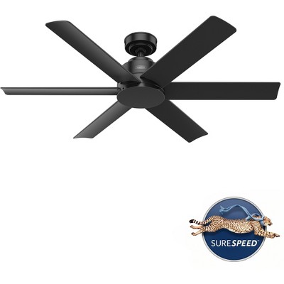 Kennicott Matte Black 52" Industrial 6-Blade Ceiling Fan