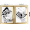 Americanflat Hinged Picture Frame with Wide, Beveled Molding and Shatter-Resistant Glass - Metal Picture Frame Displays Two Photos - 2 of 4