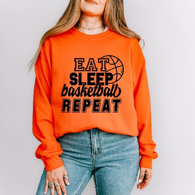Simply Sage Market Women's Graphic Sweatshirt Eat Basketball Sleep Repeat With Ball