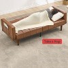 Garvee 75 Inch Futon Sofa Bed, Mid-Century Modern Futon Couch, Convertible Sleeper Sofa with Adjustable Backrest, Loveseat for Living Room, Brown - 4 of 4