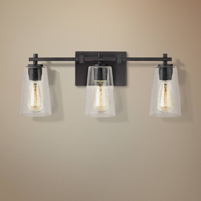 Elegant Seeded Glass 3-Light Bath Vanity in Oil-Rubbed Bronze