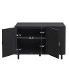 4-Door/2-Door Buffet Sideboard with Adjustable Shelves & Metal Handles, Stylish Rattan Storage Cabinet for Living Room or Study - ModernLuxe - 4 of 4