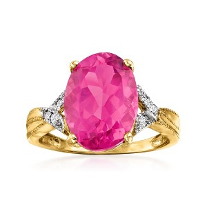 Ross-Simons 7.00 Carat Pink Topaz Ring With Diamond Accents in 14kt Yellow Gold - 1 of 4