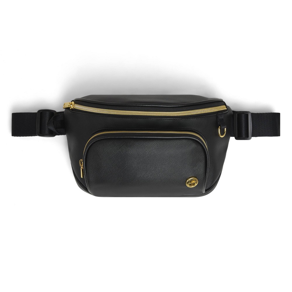 Huggies Cross Body Diaper Bag - Black Leather