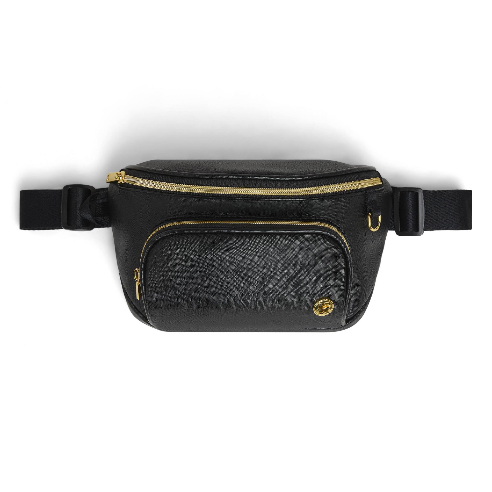 Huggies Cross Body Diaper Bag - Black Leather