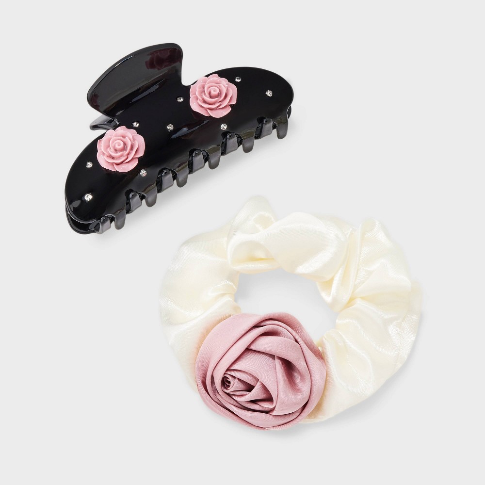 Assorted earrings,Butterfly Hair Twister and Claw Hair Clip Set 2pc - Wild Fable™ White/Blue