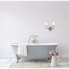 Elegant Lighting Bethany 2 lights bath sconce in satin nickel with white fabric shade - 2 of 4