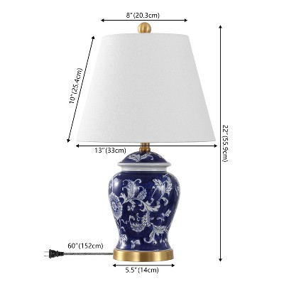 Penelope 22" Chinoiserie Blue and White LED Table Lamp