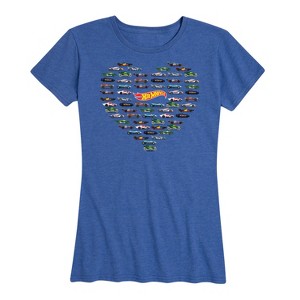 Women's - Hot Wheels - Valentine's Hot Wheels Heart Short Sleeve Graphic T-Shirt - 1 of 4