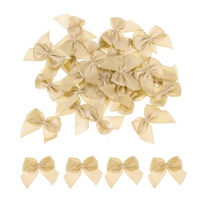 Unique Bargains Fabric Craft Gift Packaging Accessories Satin Mini Ribbon Bows 60 Pcs - 1 of 4