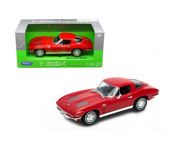 1963 Chevrolet Corvette Red 1/24 - 1/27 Diecast Model Car by Welly