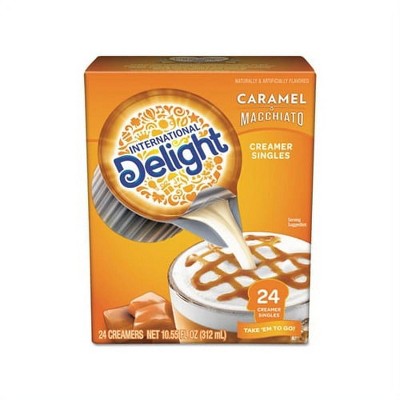 International Delight Flavored Liquid Non-Dairy Coffee Creamer Caramel Macchiato, Mini Cups, 24/Box