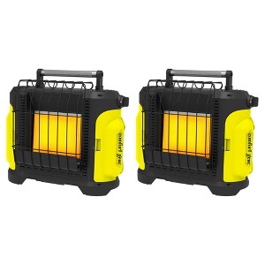 Comfort Gear 2 Pack Portable Propane Space Heater, Indoor/Outdoor 10,000 BTU Powerful Radiator Warmer for 250 Square Feet Spaces, Black/Yellow - 1 of 4