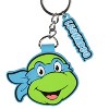 TMNT Leonardo Rubber Character Design Air Tag Holder Keychain Wristlet with Lobster Clasp and 2" Rubber Leonardo Pendant Multicolored - 2 of 4