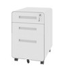 Ridstar Lockable All-Steel Metal Storage Cabinet with 360° Swivel Casters & 3-Drawer for Home & Office-White - 4 of 4