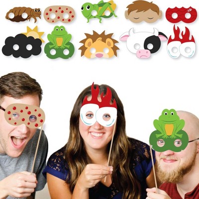 Big Dot of Happiness Happy Passover Plague Masks - Paper Card Stock Pesach Party Photo Booth Props Kit - 10 Count