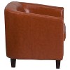 Emma and Oliver Leather Lounge Chair with Sloping Arms - 3 of 4