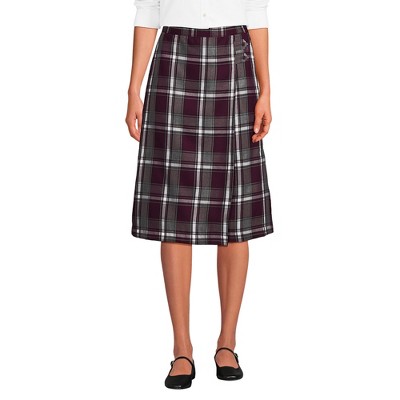 School Uniform Young Women's Plaid A-line Skirt Below the Knee
