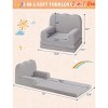 Nursery 2-in-1 Kids Convertible Sofa & Lounger - Machine Washable Teddy Fleece Toddler Couch Bed w/Anti-Slip Pad, Wave Design - 3 of 4