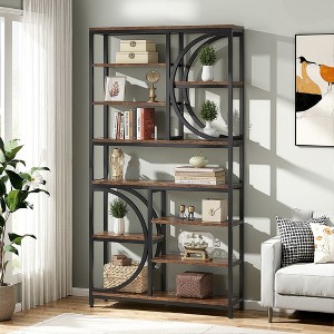Kumasinova 77 Inch Bookshelf,Modern Large Display 8-Tier Bookcase Open Shelves for Living Room,Bedroom,Office,Brown - 1 of 4