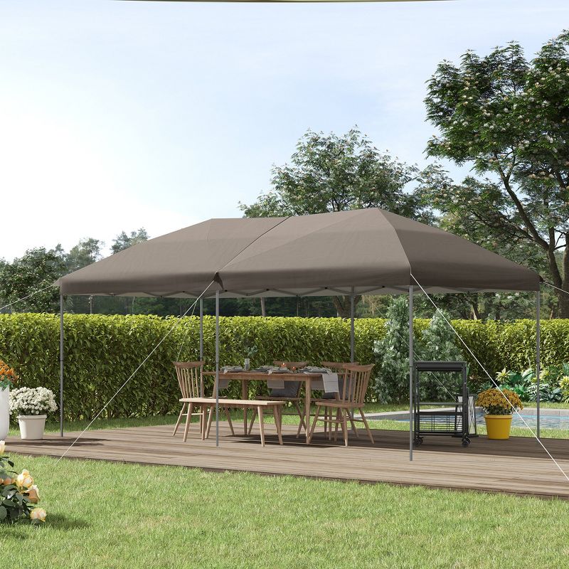 Outsunny 10' x 20' Heavy Duty Pop Up Canopy with Durable Steel Frame, 3-Level Adjustable Height and Storage Bag, Event Party Tent,, 3 of 7