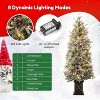 4.5 FT Prelit Premium Snow Flocked Artificial Christmas Tree with 8 Mode Warm White LED, Mini Prelit Xmas Pine Tree - 1PCS - 4 of 4